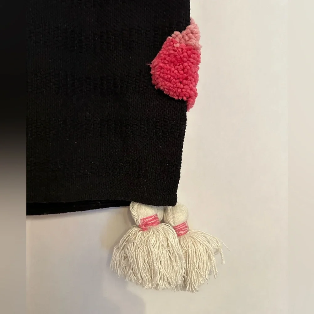 NWT Rachel Zoe Candy Corn Pink Black Throw Blanket Halloween Tassel Viral TikTok - Picture 3 of 7